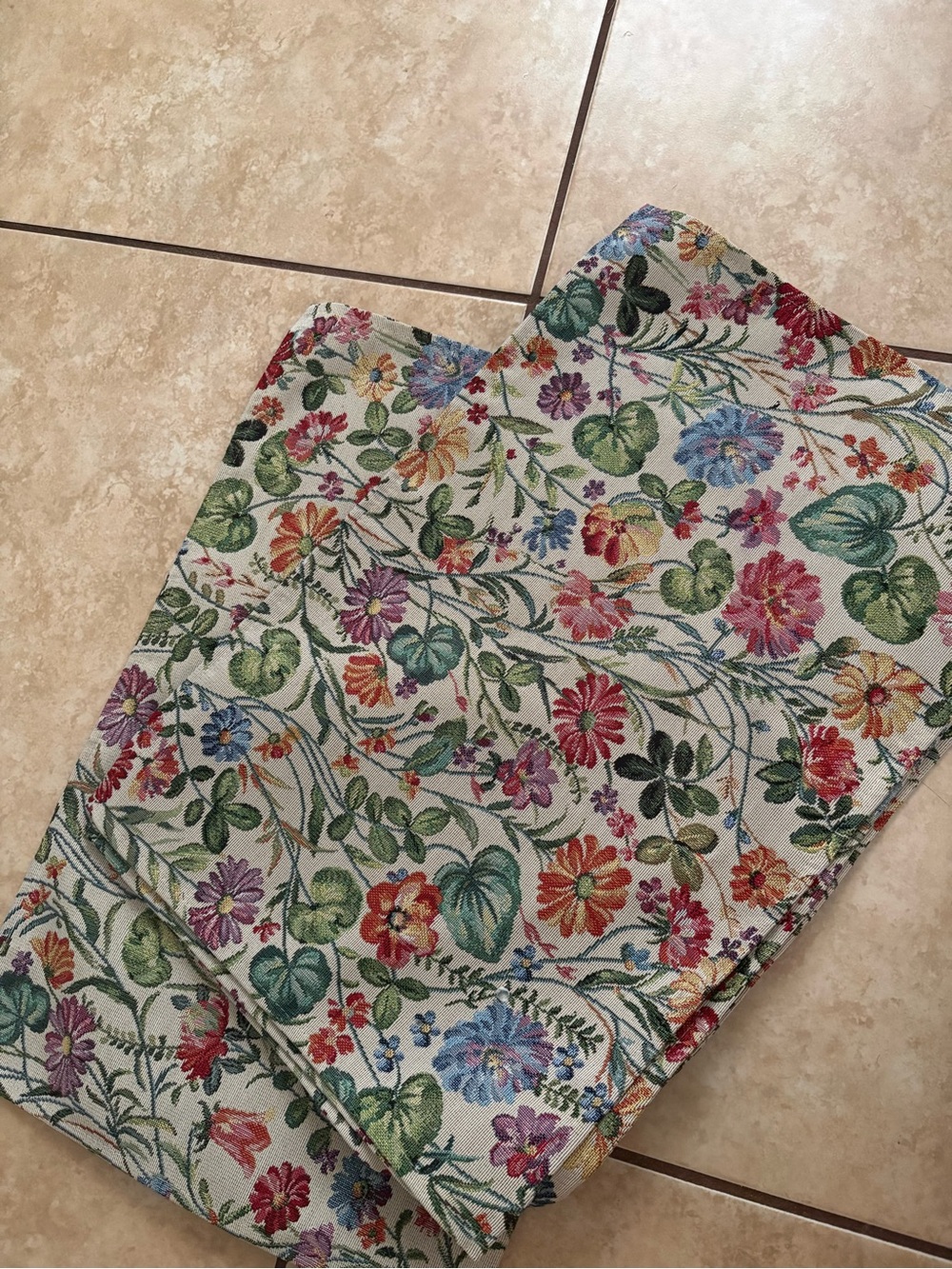 Floral Tapestry Fabric Dinner Place Mats Floral Jardin - Colorful Garden Print
